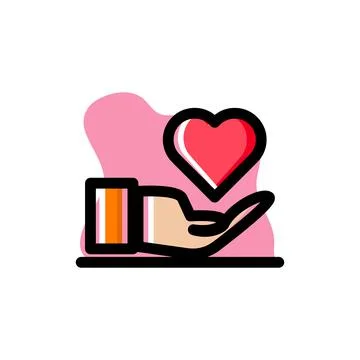 Love Hand Conceptual Vector Icon Illustration Design Stock Illustration