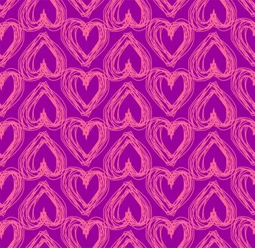 Love hand drawing pattern seamless. Heart hand drawing background. Valentin.. Illustrazione stock