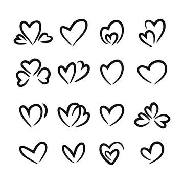 Love hand-drawn collection. Vector illustration. イラスト素材