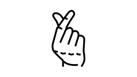Love hand gesture line icon animation Stock Footage 224341565