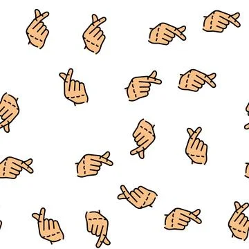 Love hand gesture vector seamless pattern Stock Illustration