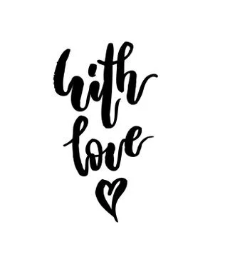 With love hand written lettering Stock Illustration