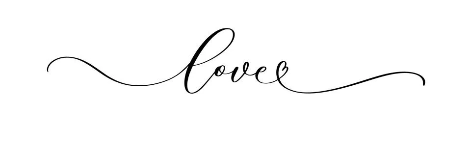 Love handwritten calligraphy text vector script. Stock Illustration