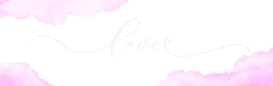 Love handwritten calligraphy text vector script with watercolor. イラスト素材