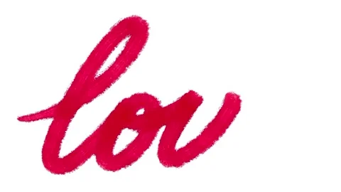 "Love" handwritten in cute script against a white background Stock Footage 311847610