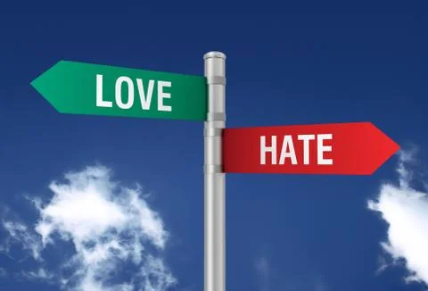 Love hate road sign イラスト素材