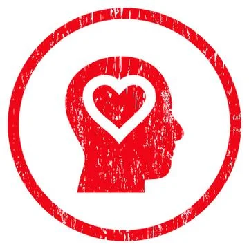 Love In Head Rounded Grainy Texture Icon Stock Illustration