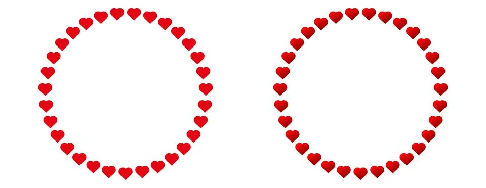 Love heart circle frame. Heart round border design Stock Illustration