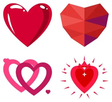 Love Heart Element Vector Collection Commercial Visual Graphic 库存插图
