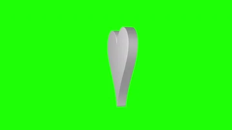 Love heart emoji emoticon green screen loop white silver Stock Footage 59057167
