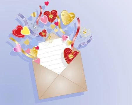 Love heart envelope Stock Illustration