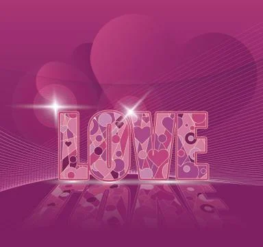 Love heart festive vector background purple Stock Illustration