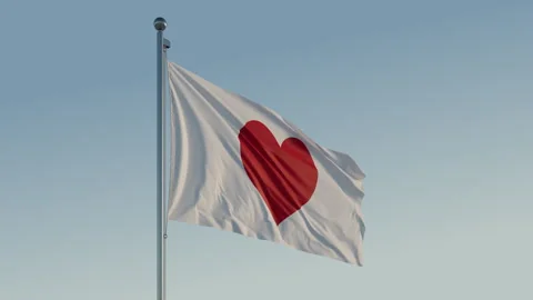 Love Heart Flag Cinematic Loop Motion Romance Feelings Stock Footage 271307481