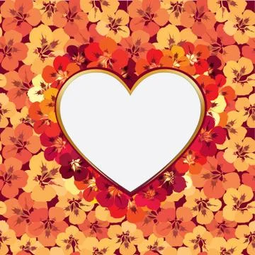 Love heart frame background. Romantic holiday greeting card Illustrazione stock