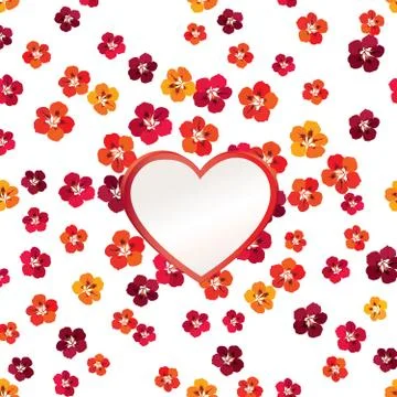 Love heart frame background. Romantic holiday greeting card Stock Illustration