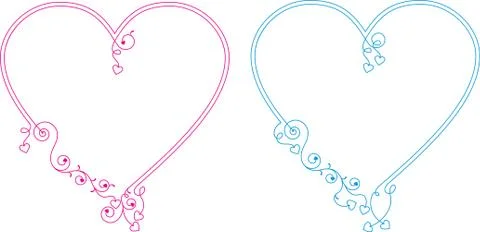 Love, heart frame border design Stock Illustration
