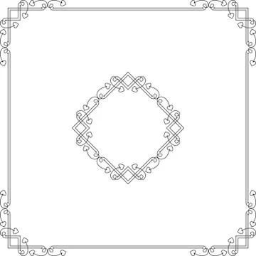 Love, heart frame border design Illustrazione stock