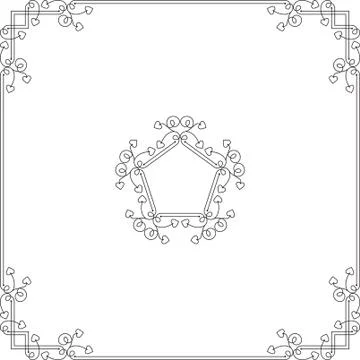 Love, heart frame border design Stock Illustration