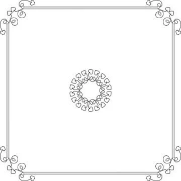 Love, heart frame border design Stock Illustration