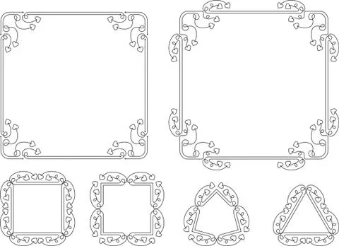 Love, heart frame border design Stock Illustration