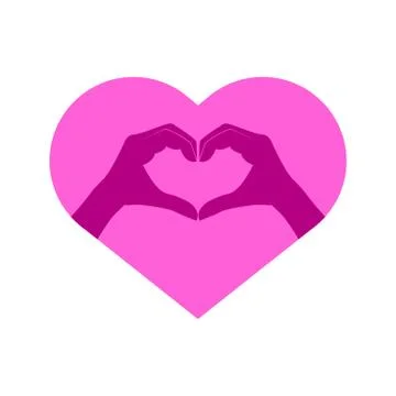 Love Heart Hand Gesture Vector Illustration Graphic Stock Illustration
