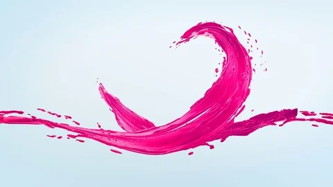 Love heart hape making from paint liquid splash,  Valentines day Stock Footage 80551745