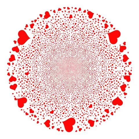 Love Heart Icon Mosaic Exploding Round Cluster 스톡 일러스트