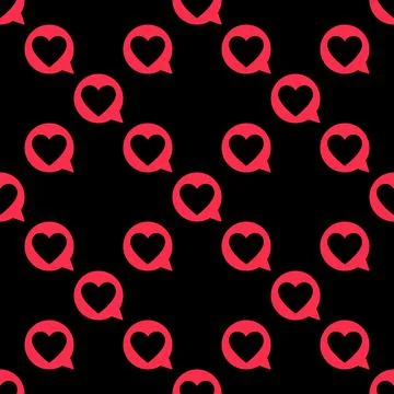 Love Heart inside speech bubble vector modern seamless pattern Stock Illustration