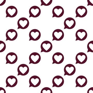 Love Heart inside speech bubble vector seamless pattern Stockillustratie