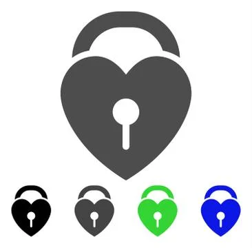 Love Heart Lock Vector Icon Stock Illustration