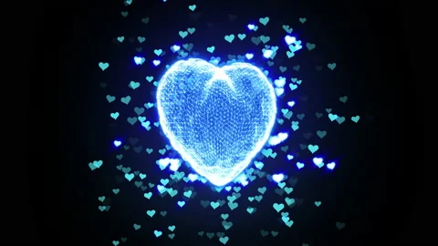 Love heart particle loop animation background Видео 149924370