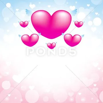 Love heart pink background Stock Illustration ~ #61419324