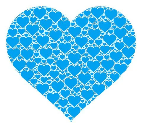 Love Heart Recursion Composition of Itself Icons Stock Illustration