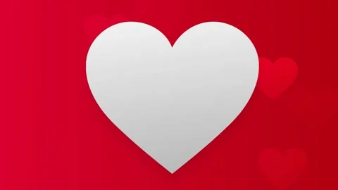Love Heart On Red Background With Copy Space , Stock Footage 232104024