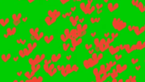 Love Heart shape animation 4k on green s... | Stock Video | Pond5
