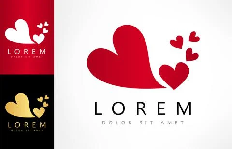 Love heart shape logo vector Stock Illustration