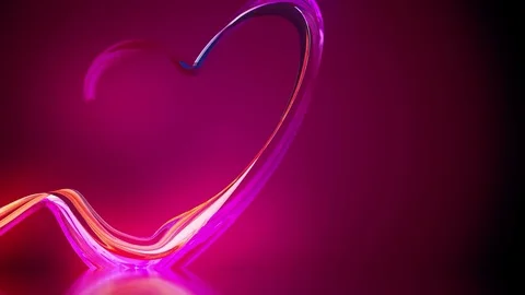 Love heart shape making from paint liquid splash or Light beams,  Valentines day Stock Footage 84787228