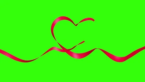 Love Heart shape ribbon Stock Footage 84935312