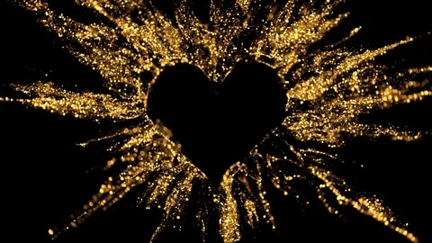 Love heart shaped Valentine's Day glitter burst explosion alpha copy space 4k Stock Footage 122431053