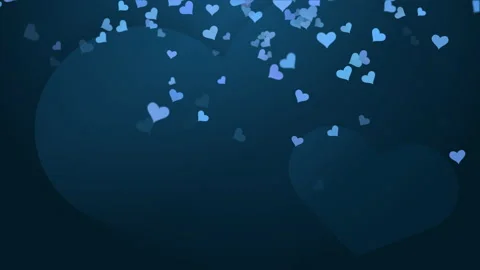 Love heart shapes falling down. Dark blue animated holiday background. Stock Footage 234688131