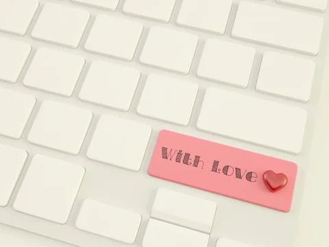 With love, heart on shift  key 스톡 일러스트