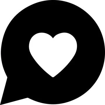 Love heart in speech bubble vector icon for chat communication design Stock Illustration