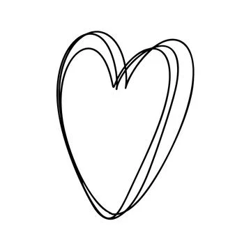Love heart vector logo lines illustration. Black outline. Element Monoline for Stockillustratie