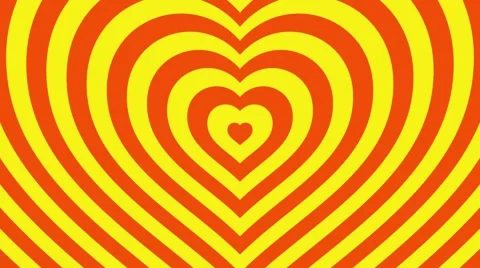 Love hearts background loop valentines day  orange yellow Video stock 58021193