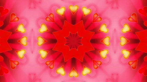 Love Hearts Kaleidoscope Loop Stock Footage 648404