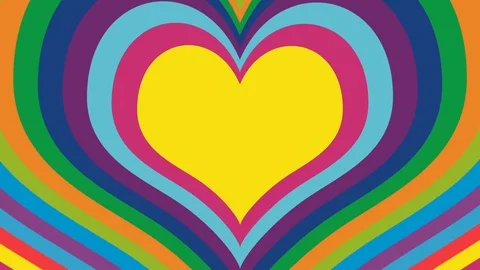 Love Hearts Pattern Animation in Pride Rainbow Colors Stock Footage 96215527