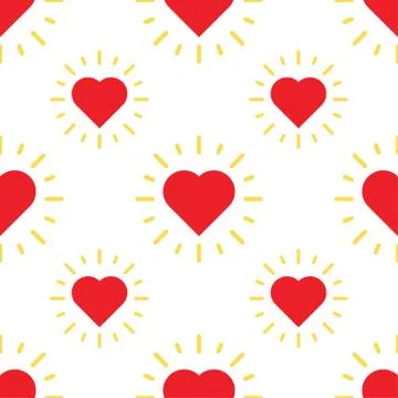 Love hearts pattern with ray Stock Illustration