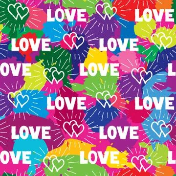 Love hearts seamless pattern. Doodle ornamental hand drawn backg 스톡 일러스트