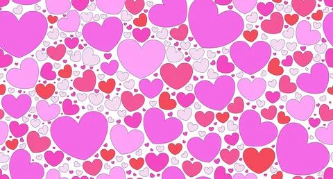 Love hearts seamless pattern illustration Stock Illustration