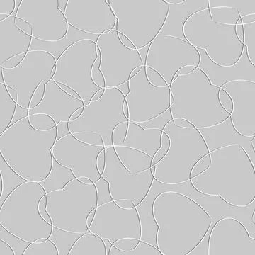 Love hearts seamless pattern. Vector ornamental romantic background. Repeat b Stock Illustration